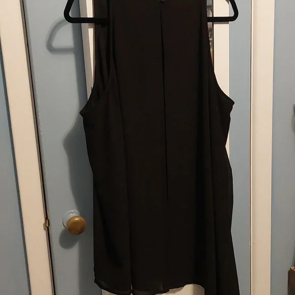 Black semi sheer dress top 2xl - Picture 2 of 5